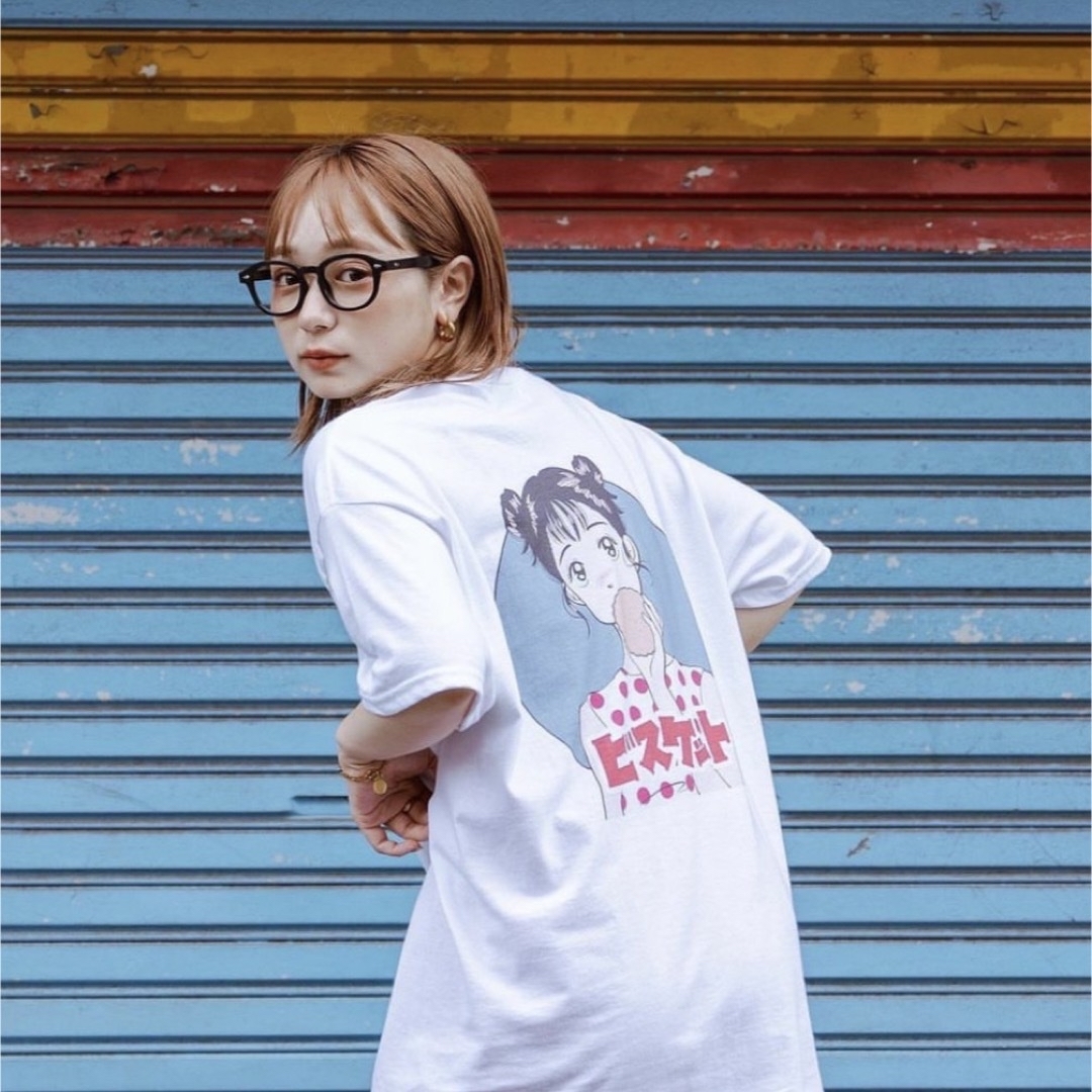 One Drop 島田つか沙 ふくだ ビスケット Tシャツ レディースのトップス(Tシャツ(半袖/袖なし))の商品写真