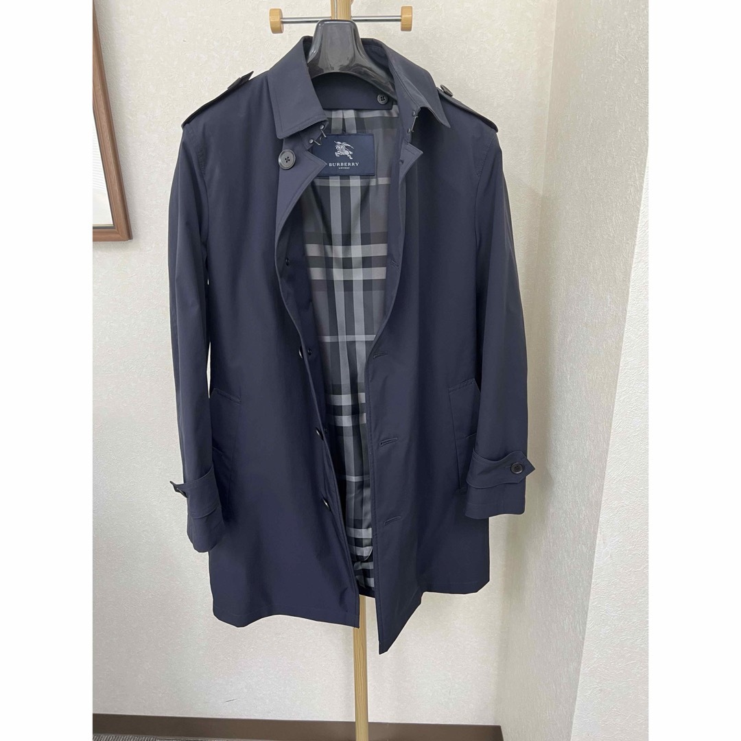 半額買い物 BURBERRY LONDONバーバリー/ステンカラーコート/ネイビー/M