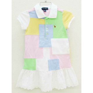 ラルフローレン(Ralph Lauren)の[ラルフローレン/Ralph Lauren]100cm 半袖ポロワンピース 白×マルチカラー【中古】子供服 キッズ kids 女の子 夏 107022 onepi(ワンピース)