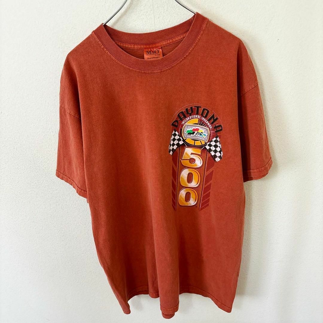 VINTAGE(ヴィンテージ)のメキシコ製　00s M&O Knits 半袖　後染め　レーシング　Tシャツ　古着 メンズのトップス(Tシャツ/カットソー(半袖/袖なし))の商品写真