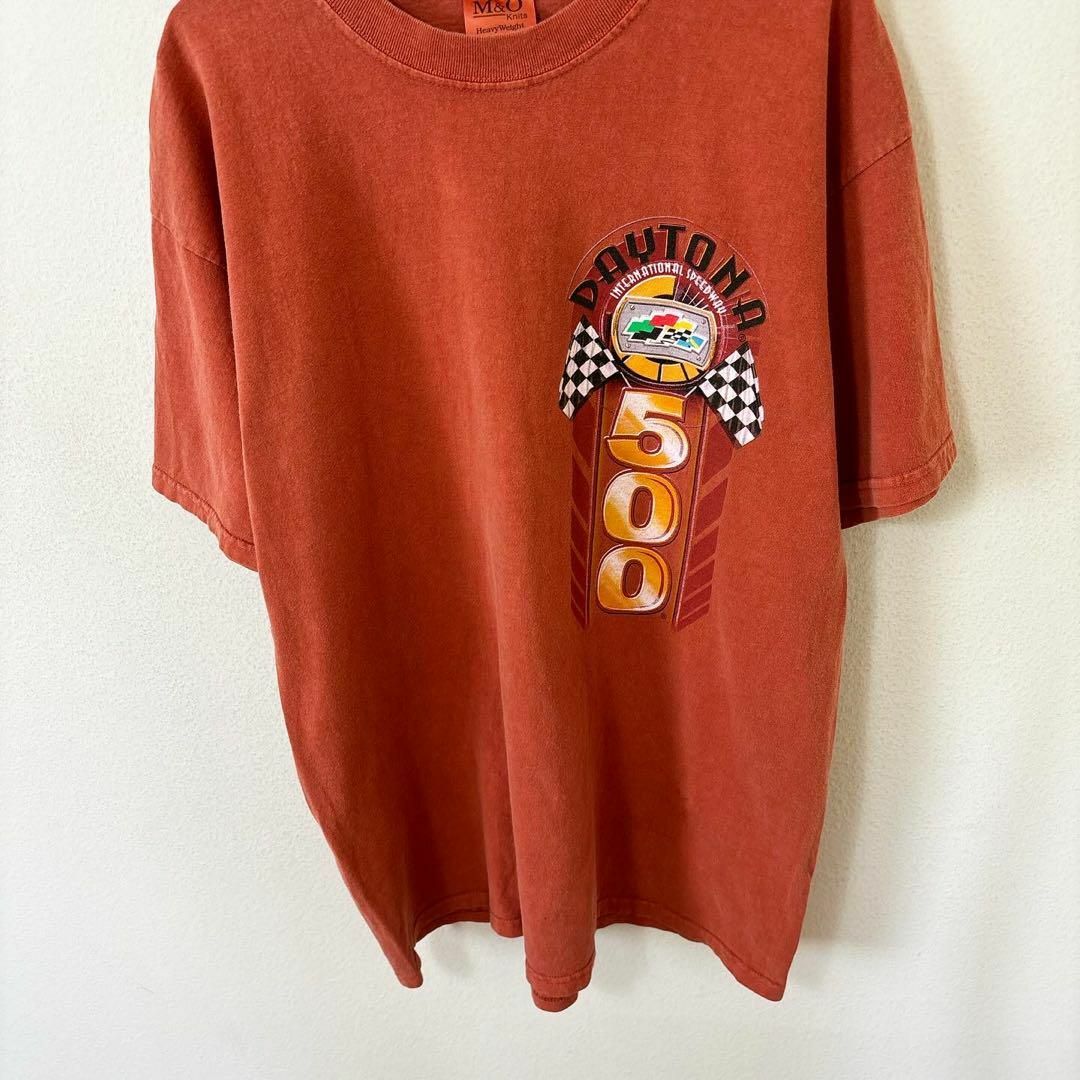 VINTAGE(ヴィンテージ)のメキシコ製　00s M&O Knits 半袖　後染め　レーシング　Tシャツ　古着 メンズのトップス(Tシャツ/カットソー(半袖/袖なし))の商品写真