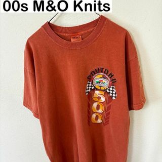 ヴィンテージ(VINTAGE)のメキシコ製　00s M&O Knits 半袖　後染め　レーシング　Tシャツ　古着(Tシャツ/カットソー(半袖/袖なし))