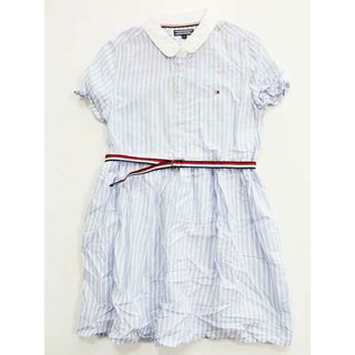 トミーヒルフィガー(TOMMY HILFIGER)の《トミーヒルフィガー/TOMMY HILFIGER》122cm 半袖ワンピース 水色×白【中古】子供服 キッズ kids 女の子 夏 126022 onepi(ワンピース)