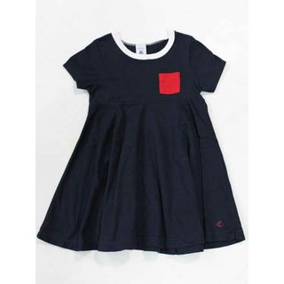 プチバトー(PETIT BATEAU)の☆プチバトー/PETIT BATEAU☆95cm 半袖ワンピース 紺 【中古】子供服 キッズ kids 女の子 夏 035032 onepi(ワンピース)