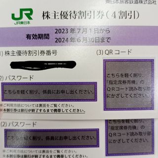 2枚　JR東日本　株主優待券　東日本旅客鉄道(その他)