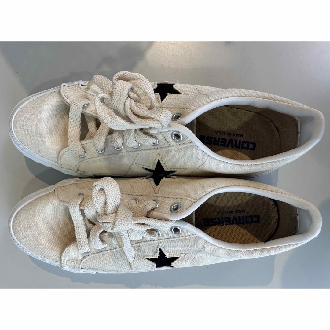 CONVERSE(コンバース)の90s USA製 コンバース ワンスター 白キャンバス 26.5センチ 美品 メンズの靴/シューズ(スニーカー)の商品写真