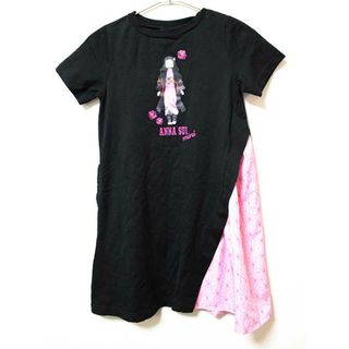 アナスイ(ANNA SUI)の《アナスイミニ/ANNA SUI mini》130cm 半袖ワンピース 黒×ピンク系 鬼滅の刃かまどねずこコラボ '21年製【中古】子供服 キッズ kids 女の子 夏 114032 onepi(ワンピース)