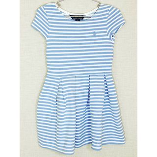 ラルフローレン(Ralph Lauren)の[ラルフローレン/Ralph Lauren]120cm 半袖ワンピース ブルー×白【中古】子供服 キッズ kids 女の子 夏 516032 onepi(ワンピース)