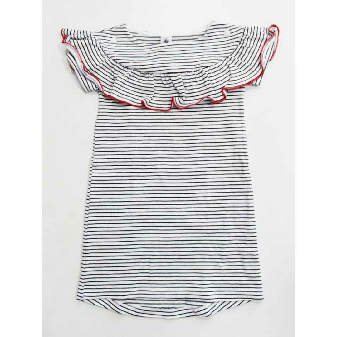 PETIT BATEAU(プチバトー)の《プチバトー/PETIT BATEAU》110cm 半袖ワンピース 白×紺 ストライプ【中古】子供服 キッズ kids 女の子 夏 716022 onepi キッズ/ベビー/マタニティのキッズ服女の子用(90cm~)(ワンピース)の商品写真