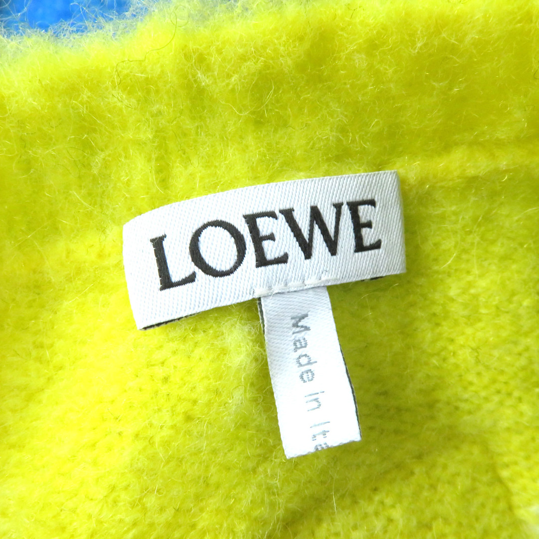 LOEWE(ロエベ)の未使用品 LOEWE ロエベ 21AW S540Y14K66 INTARSIA インターシャ モヘア混 アナグラムレザーパッチ付 クルーネック ニット/セーター マルチカラー S イタリア製 正規品 レディースのトップス(ニット/セーター)の商品写真