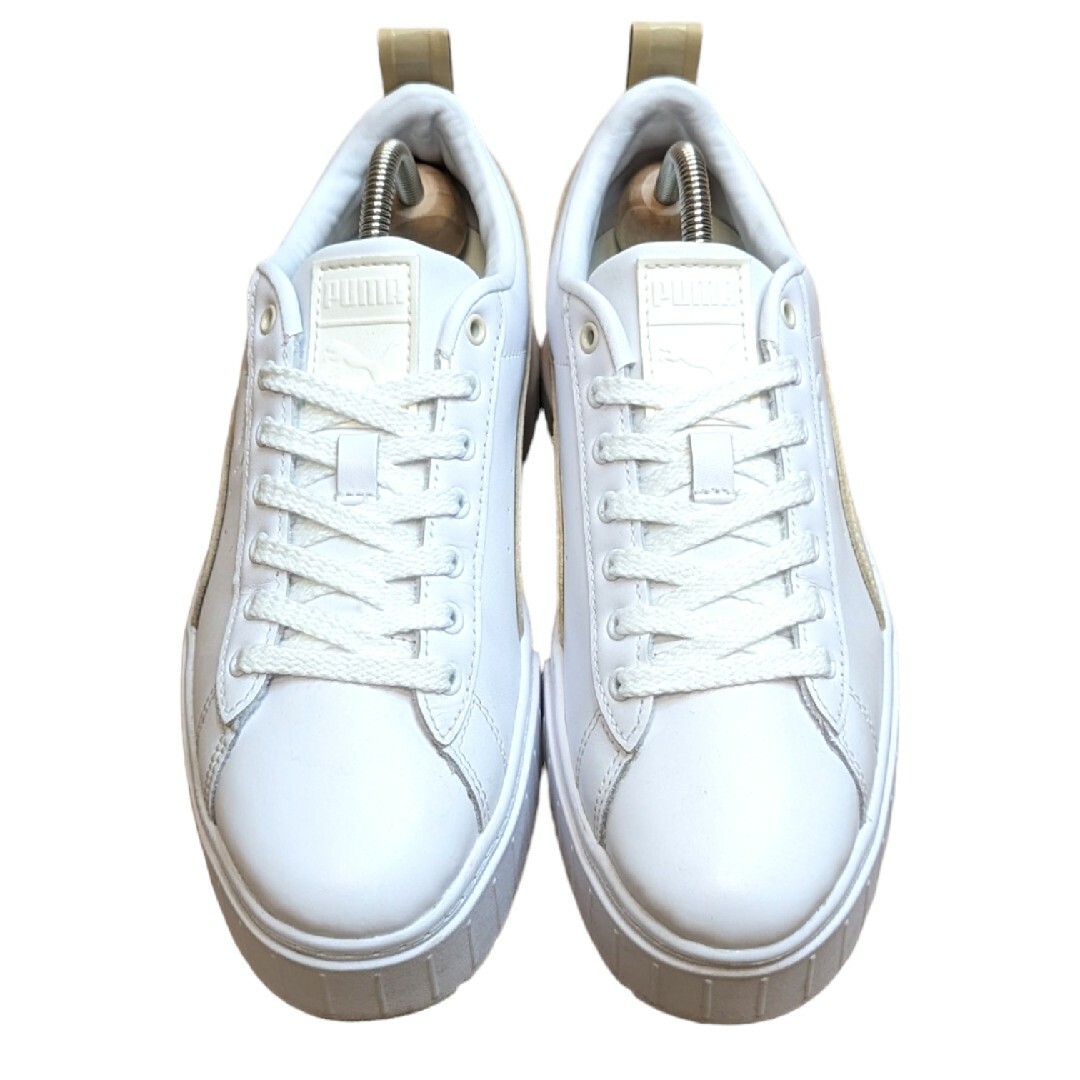 PUMA(プーマ)のPUMA MAYZE プーマ メイズ 24cm ホワイト レザー 厚底スニーカー レディースの靴/シューズ(スニーカー)の商品写真