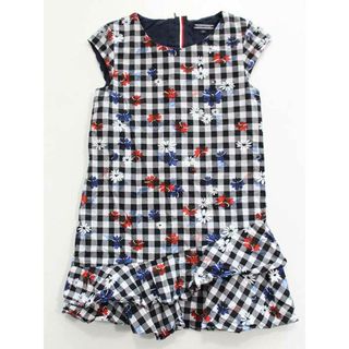 《トミーヒルフィガー/TOMMY HILFIGER》104cm 半袖ワンピース 黒×白系【中古】子供服 キッズ kids 女の子 夏 126022 onepi