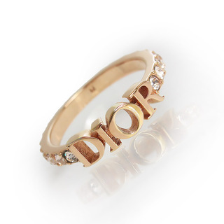 クリスチャンディオール(Christian Dior)のクリスチャンディオール ディオレボリューション ラインストーン ロゴ リング 指輪 Mサイズ #12号 ピンクゴールド R1009DVOCY 箱付 Christian Dior（新品・未使用品）(リング(指輪))