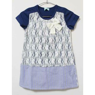 ハッカキッズ(hakka kids)の《ハッカ/HAKKA kids》120cm 半袖ワンピース 紺×白系【中古】子供服 キッズ kids 女の子 夏 205032 onepi(ワンピース)