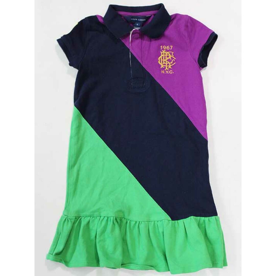 Ralph Lauren(ラルフローレン)の☆ラルフローレン/Ralph Lauren☆120cm 半袖ワンピース 紺×紫 【中古】子供服 キッズ kids 女の子 夏 616032 onepi キッズ/ベビー/マタニティのキッズ服女の子用(90cm~)(ワンピース)の商品写真