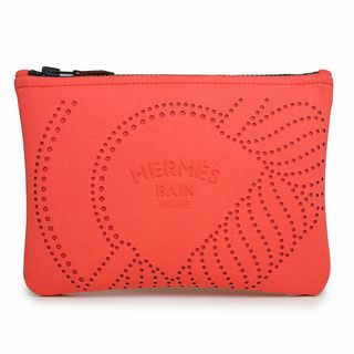 エルメス(Hermes)のエルメス ネオバン カノエH PM フラット ポーチ ポリアミド エラスタン グレナディン ピンク ブラック金具 HERMES（新品・未使用品）(ポーチ)