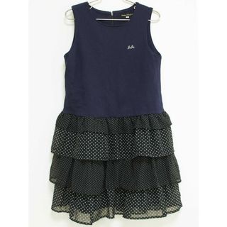 [ベベ/BeBe]130cm ノースリーブワンピース/ジャンパースカート 紺×白【中古】子供服 キッズ kids 女の子 夏 226032 onepi(ワンピース)