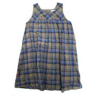 シップス(SHIPS)の《シップス/SHIPS kids》120cm ノースリーブワンピース 茶色×紺【中古】子供服 キッズ kids 女の子 夏 126022 onepi(ワンピース)