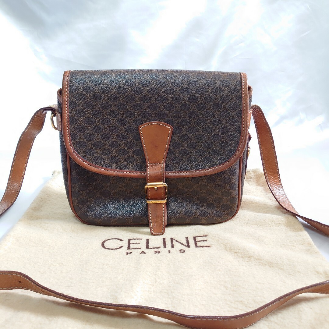 celine(セリーヌ)の美品 CELINE マカダム柄 ショルダーバッグ レディースのバッグ(ショルダーバッグ)の商品写真