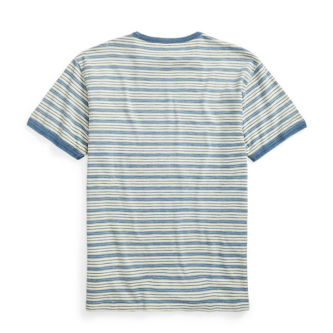RRL(ダブルアールエル)の新品*RRL*インディゴ ストライプド ジャージー リンガー Tシャツ *M　 メンズのトップス(Tシャツ/カットソー(半袖/袖なし))の商品写真
