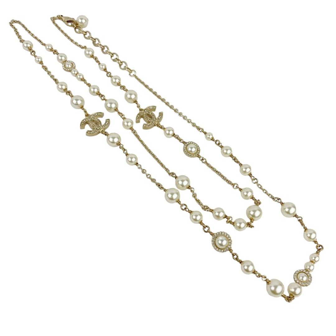 CHANEL - □新同□ シャネル ロング ネックレス パール ゴールド CHANEL - □新同□ シャネル ロング ネックレス パール ゴールド