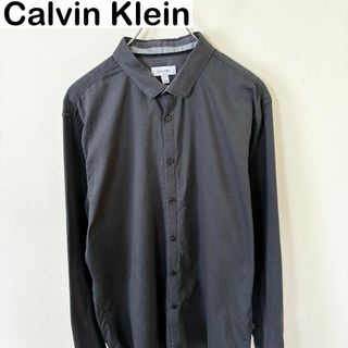 Calvin Klein カルバンクライン　長袖　刺繍ロゴ　シャツ　古着