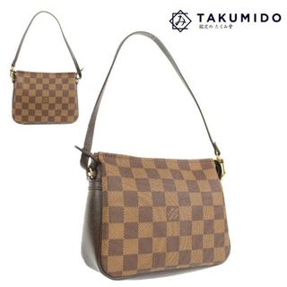 ルイヴィトン(LOUIS VUITTON)のルイヴィトン トゥルース メイクアップ N51982 中古 ダミエ エベヌ レザー LOUIS VUITTON 【中古】 | 小物入れ トラベル カバン シンプル レディース バック ファッション 茶 Aランク(ポーチ)