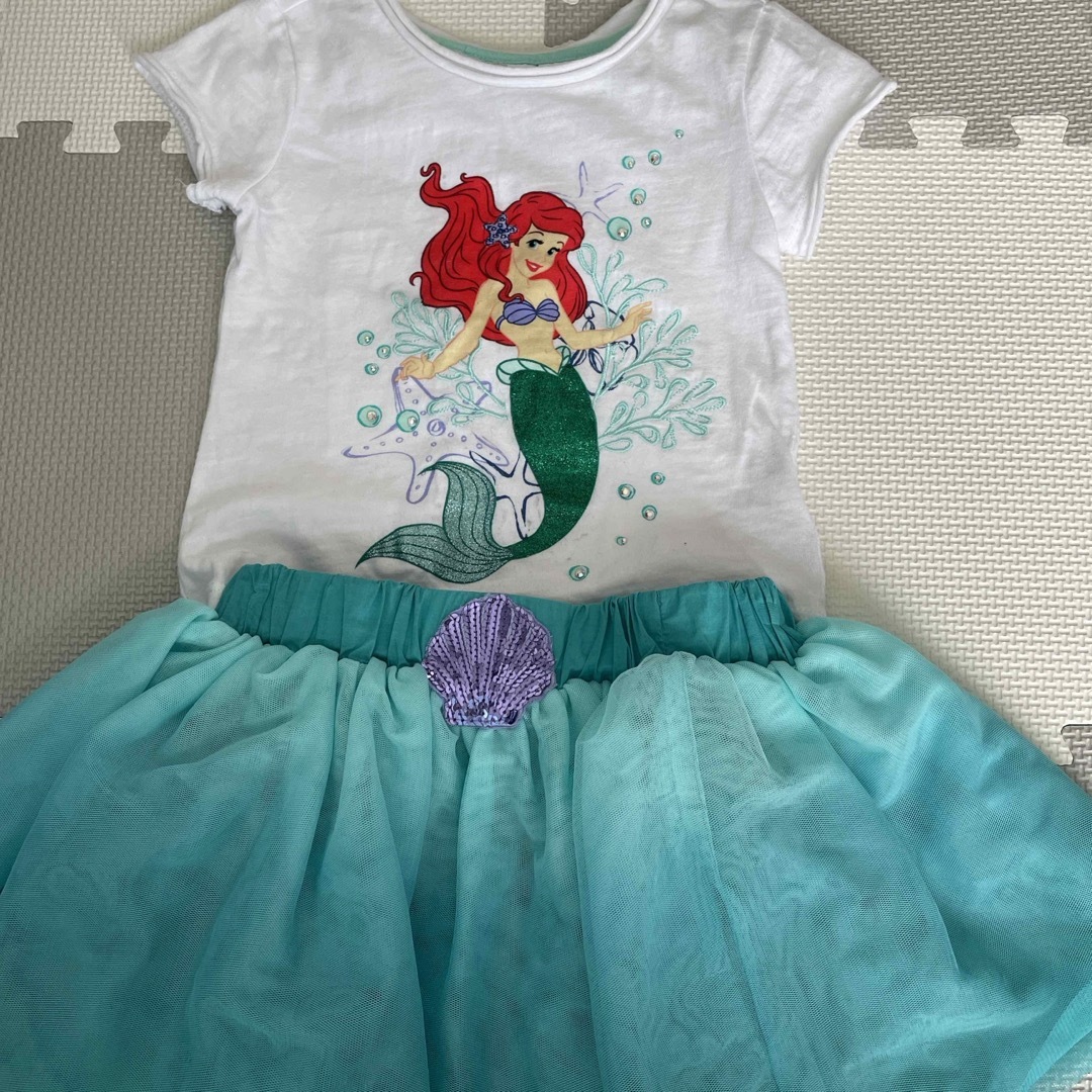 Disney(ディズニー)の子供服　リトルマーメイド　Tシャツスカートセット キッズ/ベビー/マタニティのキッズ服女の子用(90cm~)(Tシャツ/カットソー)の商品写真