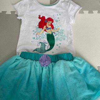 ディズニー(Disney)の子供服　リトルマーメイド　Tシャツスカートセット(Tシャツ/カットソー)