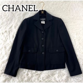 シャネル(CHANEL)の極美品✨CHANEL シャネル　テーラードジャケット　38 M ブラック(テーラードジャケット)