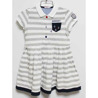 ミキハウス(mikihouse)の‡ミキハウス/mikihouse‡110cm 半袖ワンピース 白×グレー【中古】子供服 キッズ kids 女の子 夏 524032 onepi(ワンピース)