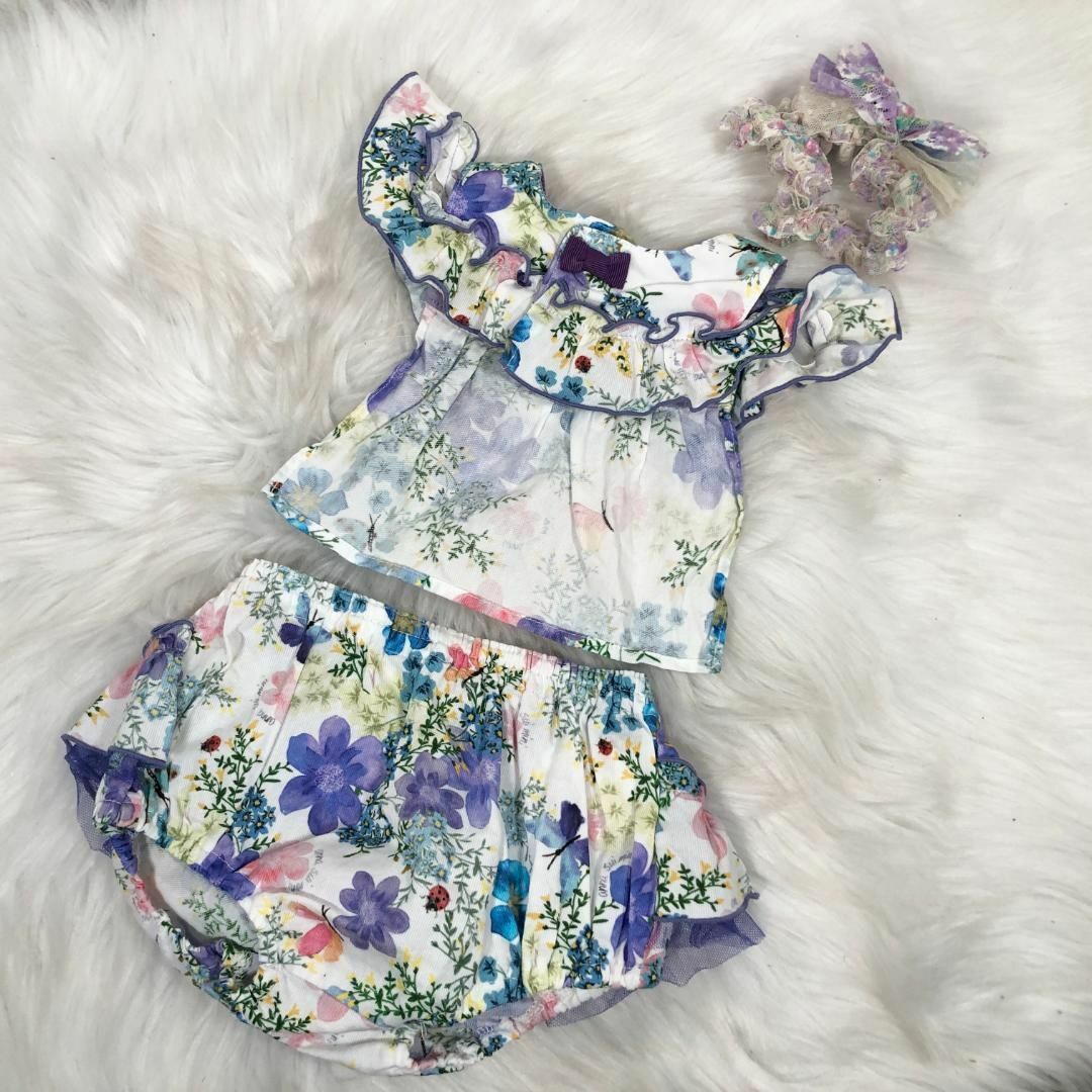 ANNA SUI(アナスイ)のANNA SUI アナスイ  ベビー服 フリーサイズ 0歳〜2歳くらい 花柄 キッズ/ベビー/マタニティのキッズ服女の子用(90cm~)(ワンピース)の商品写真