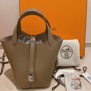 エルメス(Hermes)の新品未使用 エルメス ピコタンロックPM ベージュドゥワイマール×シルバー金具(ハンドバッグ)