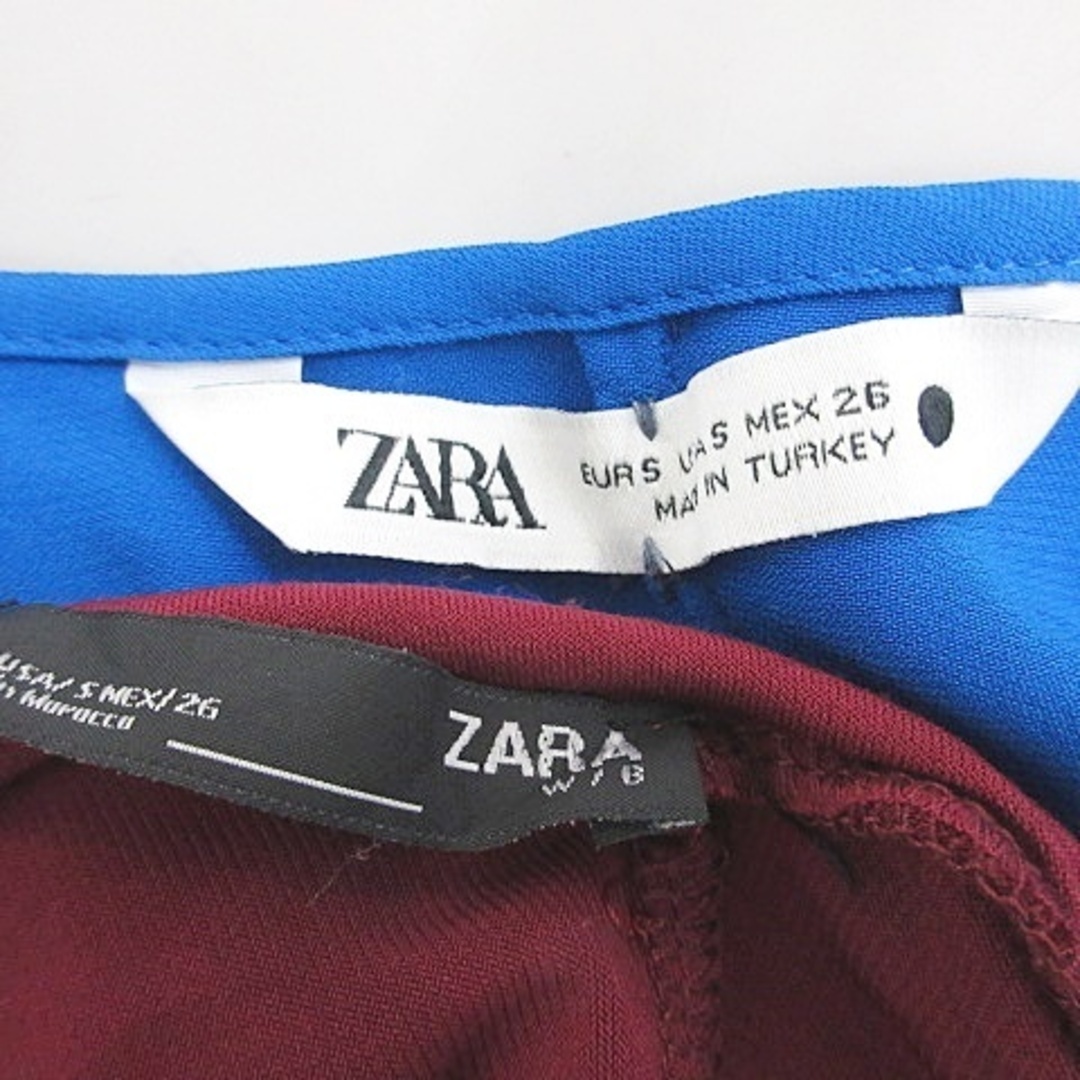ZARA(ザラ)のザラ ワンピース 2枚セット ノースリーブ ロング丈 フレア リボン 青 赤 S レディースのワンピース(ロングワンピース/マキシワンピース)の商品写真