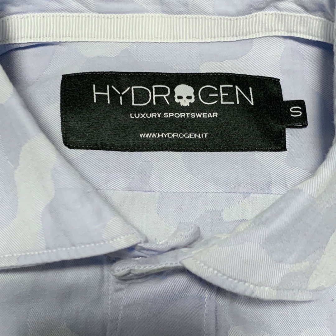 HYDROGEN(ハイドロゲン)のHYDROGEN ハイドロゲン　カモフラ柄コットン長袖シャツS サックスブルー メンズのトップス(シャツ)の商品写真