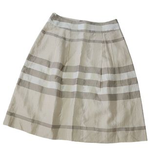 バーバリー(BURBERRY)の【極美品】シルクリネン混 バーバリー BURBERRY LONDON スカート(ひざ丈スカート)