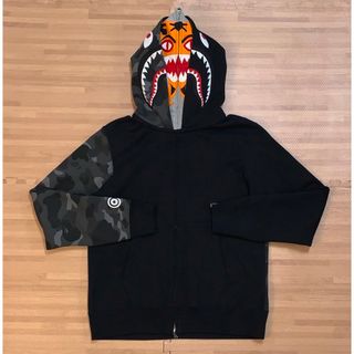 アベイシングエイプ(A BATHING APE)の★激レア★APE ダブル フード タイガー シャークパーカー L パーカー (パーカー)