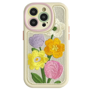 【iphoneケース】 花柄 刺繍