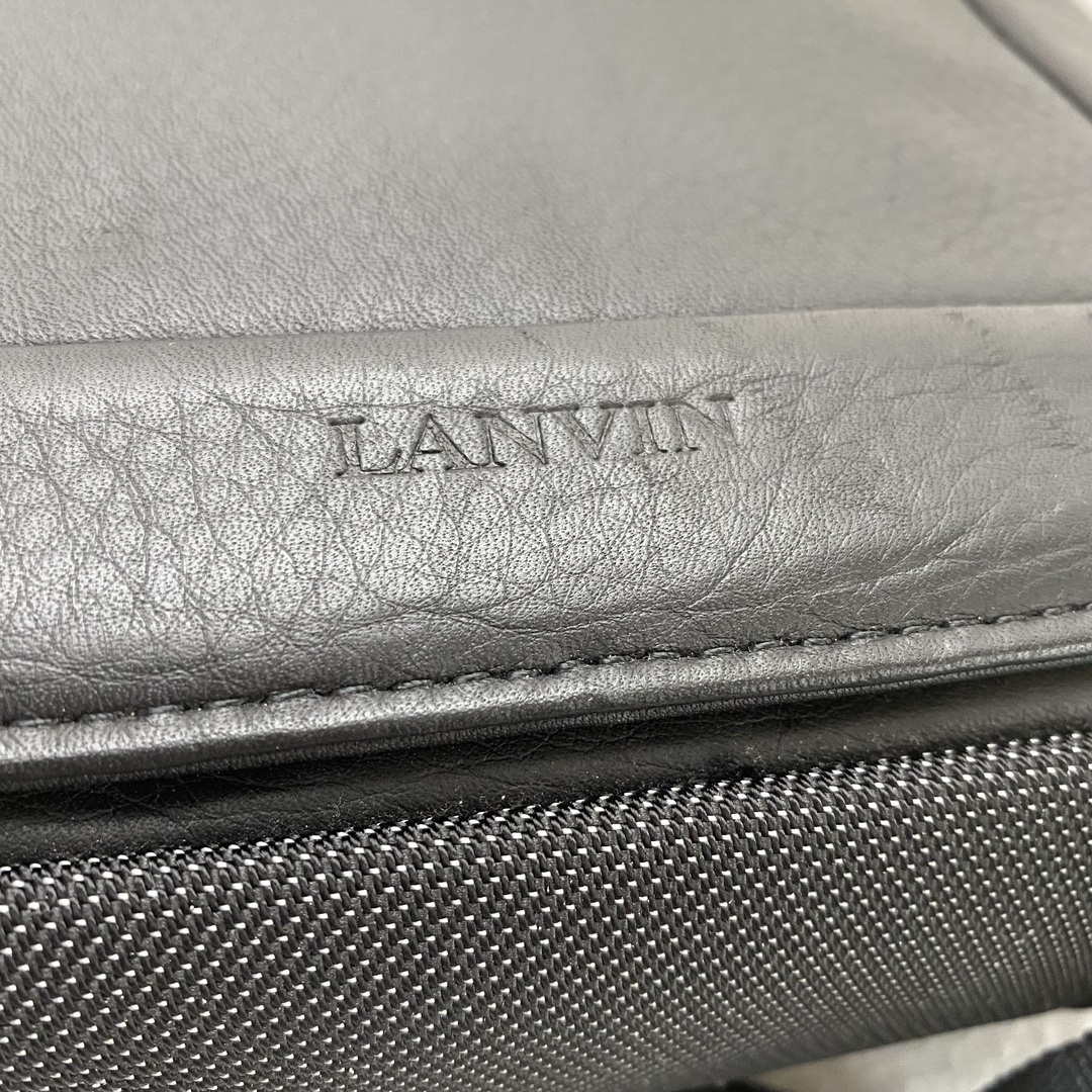 LANVIN(ランバン)の【極美品】ランバン　レザー＆ナイロン　ショルダーバッグ　クロスボディ　黒　メンズ メンズのバッグ(ショルダーバッグ)の商品写真