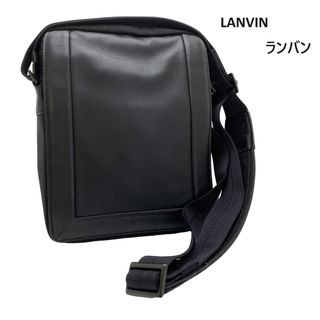 LANVIN - 【極美品】ランバン　レザー＆ナイロン　ショルダーバッグ　クロスボディ　黒　メンズ