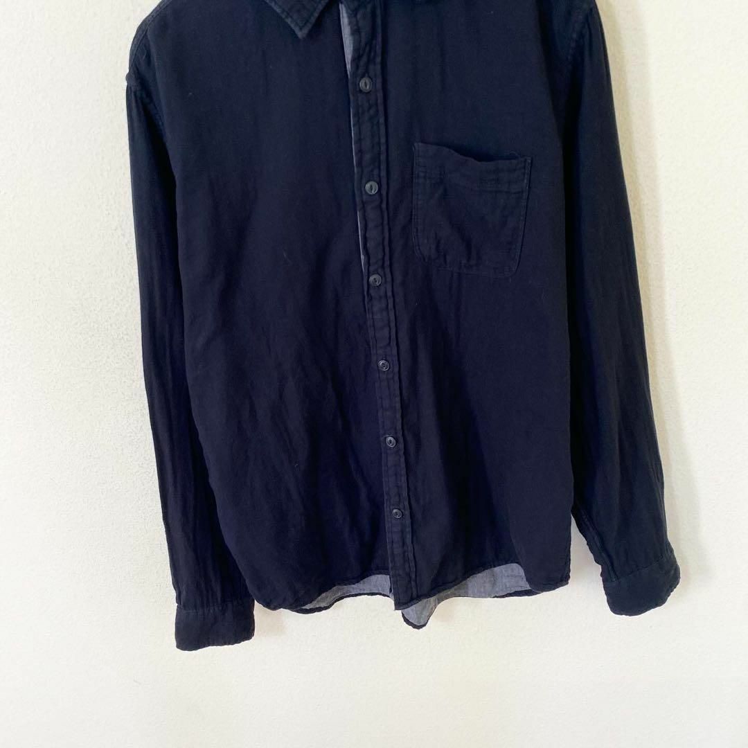 GAP(ギャップ)の‘16 GAP ギャップ　長袖　コットン　シャツ　ブラック　古着　アメカジ メンズのトップス(Tシャツ/カットソー(七分/長袖))の商品写真