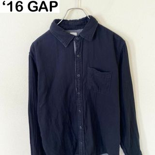 ‘16 GAP ギャップ　長袖　コットン　シャツ　ブラック　古着　アメカジ