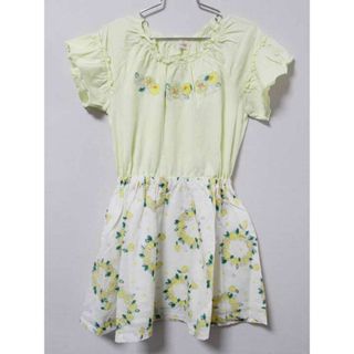 ニットプランナー(KP)の《ケーピー/KP》120cm 半袖ワンピース 白×黄色【中古】子供服 キッズ kids 女の子 夏 906032 onepi(ワンピース)