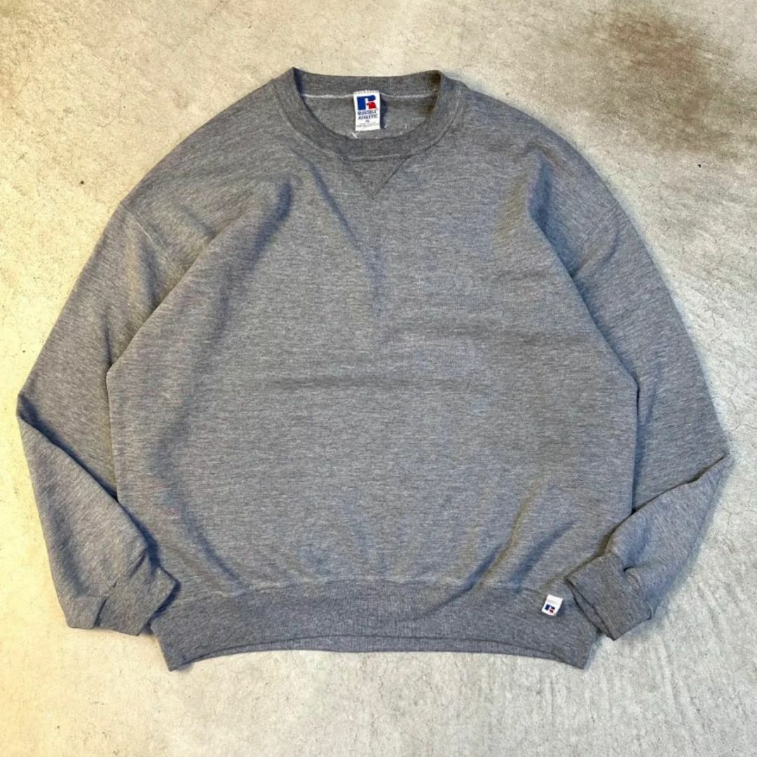 Russell Athletic(ラッセルアスレティック)の90s Russell ラッセル sweat スウェット　グレー　XL 前V メンズのトップス(スウェット)の商品写真