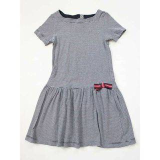 プチバトー(PETIT BATEAU)の●プチバトー/PETIT BATEAU●116cm 半袖ワンピース 紺×白 【中古】子供服 キッズ kids 女の子 夏 126022 onepi(ワンピース)