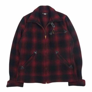 ウェストライド WESTRIDE WALDESジップ アローポケット チェック ウール ジップアップ ジャケット レッド系 38【中古】(その他)