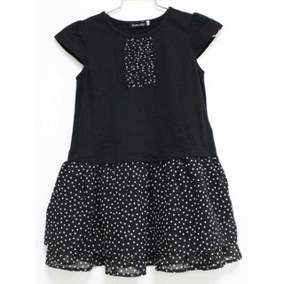 [ベベ/BeBe]100cm 半袖ワンピース 黒×白【中古】子供服 キッズ kids 女の子 夏 226032 onepi(ワンピース)