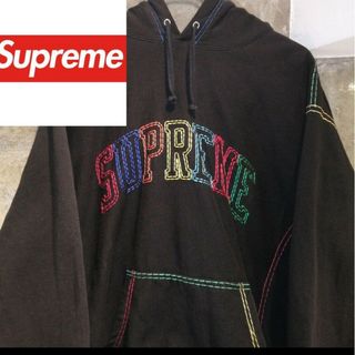 シュプリーム(Supreme)の【Mサイズ　レインボー刺繍】supreme Big Stitch Hooded(パーカー)