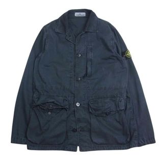 STONE ISLAND - STONE ISLAND ストーンアイランド 7615439WN GARMENT DYED SHIRT JACKET ロゴワッペン付き ガーメントダイ 長袖 シャツ ジャケット ネイビー系 M【中古】