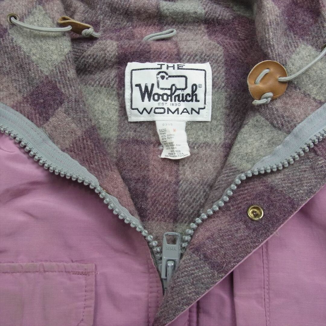 WOOLRICH(ウールリッチ)のWOOLRICH ウールリッチ 70s~80s 裏地ウール チェック ナイロン マウンテン パーカ ジャケット ピンク系 M【中古】 レディースのジャケット/アウター(その他)の商品写真